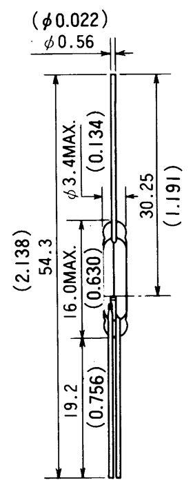 干簧管（磁性開關/磁簧開關）HYR-1554尺寸規(guī)格