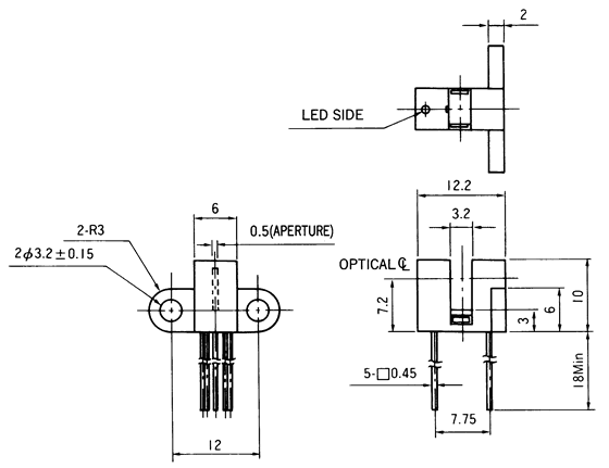光電傳感器（光學傳感器）OJ-1501尺寸規(guī)格