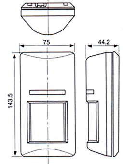 紅外線檢測(cè)器（防盜報(bào)警器/紅外線報(bào)警器）XC-1M尺寸規(guī)格